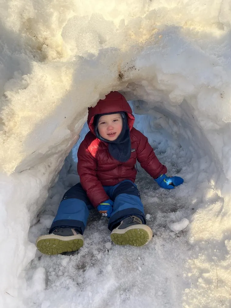 Jakob in a snow cave